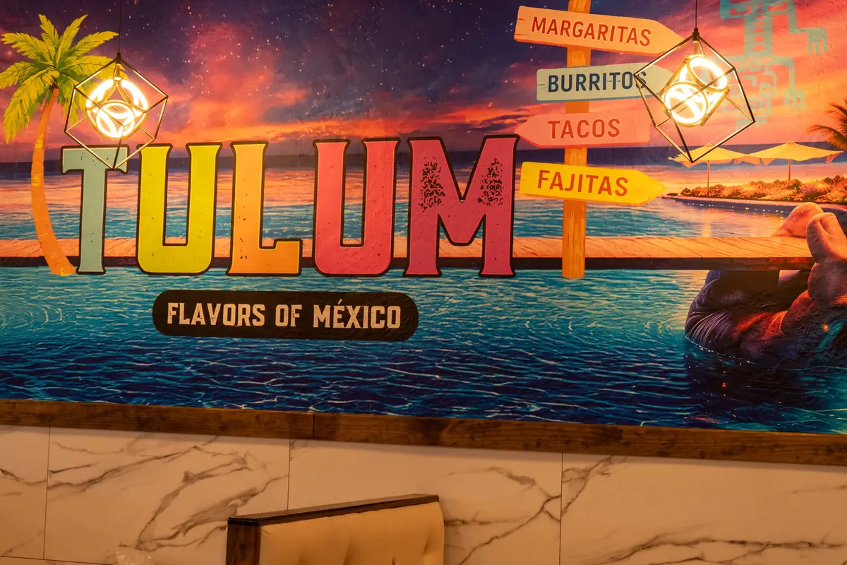 The mural inside Tulum
